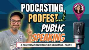 Picture of Chris Krimitsos of Podfest to discuss Podcasting, Podfest and Public Speaking