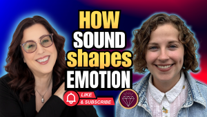 Podcast thumbnail for The Audio Branding Podcast featuring Caitlyn Trevor, with the text “How Sound Shapes Emotion” highlighting the neuroscience of sound and audio’s emotional impact.